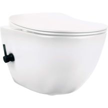 Toilet bowl with bidet function - with mixer tap