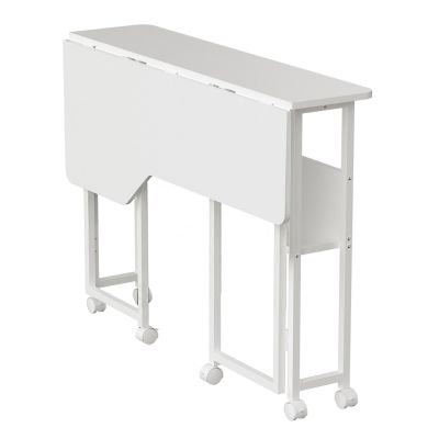 7. MACLEAN FOLDING DESK / TABLE MACLEAN, WHITE, MOBILE 100X73CM, MAX. 50KG, ANGLED, L-SHAPED, MC-126 L/W