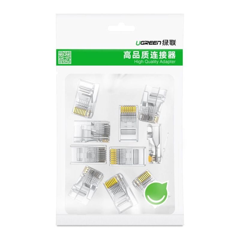 8. Ugreen 100x plug plug coupler end RJ45 8P8C Cat 6 transparent (60558)