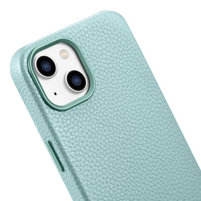10. iCarer Litchi Premium Leather Case iPhone 14 Magnetic Leather Case with MagSafe Green (WMI14220709-GN)