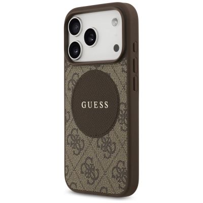 2. Guess 4G Circle Classic Logo MagSafe case for iPhone 17 Pro - brown