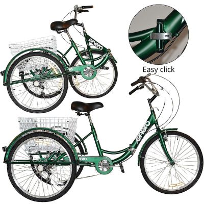 3. 3-WHEEL FOLDING BIKE 24 GREEN SHIMANO 7-SPEED