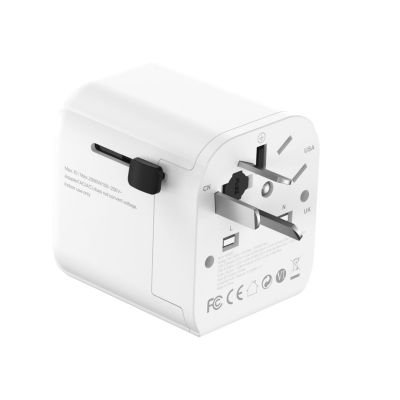 5. GEMBIRD UNIVERSAL GROUNDED TRAVEL ADAPTER 20W, WHITE