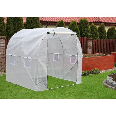 19. GREENHOUSE GARDEN TUNNEL 200x200x200CM PE STRUCTURE WHITE STEEL