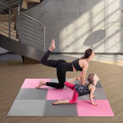 3. Multipack One Fitness MP10 puzzle mat pink and gray 9 pieces 10 mm
