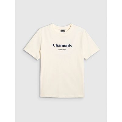 7. Women's loose T-shirt with print 4F 4FRAW25TTSHF3409-12S