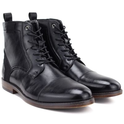 8. Men's high ankle boots, uninsulated, black, Vanhorn WN32309