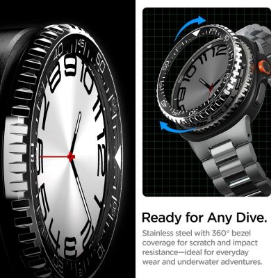 12. Spigen Bezel Tune Pro Diverna Samsung Galaxy Watch 8 Classic 46mm Cover - Black