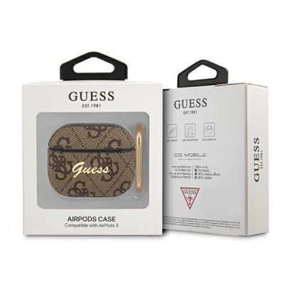 3. Guess GUA34GSMW AirPods 3 cover brown/brown 4G Script Metal Collection