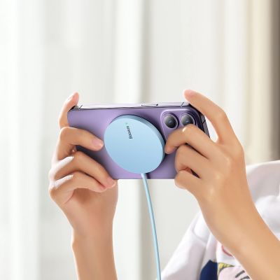 11. Baseus Simple Mini3 magnetic charger MagSafe Qi 15W blue