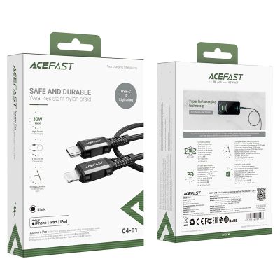 5. Acefast C4-01 Lightning - USB-C PD cable 30W 3A 480Mb/s 1.8m - black