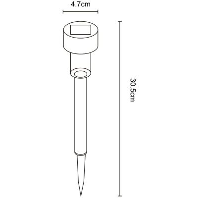 13. SOLAR PLASTIC LAMP 4.5x31CM LED - SET OF 4 PCS