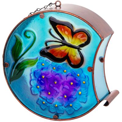 3. GARDEN DECORATION 22.5x8x22CM STAINED GLASS HANGING LANTERN