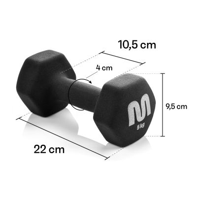 5. Meteor 2x5 kg cast iron dumbbell set