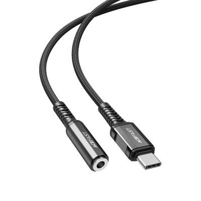 2. Acefast audio cable USB Type C - 3.5mm mini jack (female) 18cm, DAC, AUX black (C1-07 black)