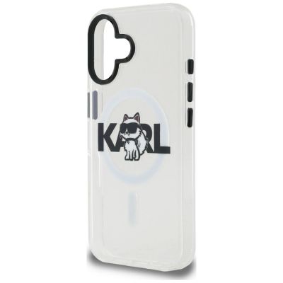 6. Karl Lagerfeld IML Choupette Sketch Logo MagSafe iPhone 16 Case - Clear