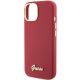 6. Guess Silicone Script Metal Logo & Frame case for iPhone 15 - red