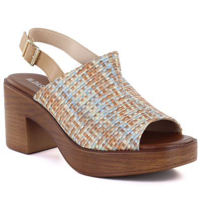 Women's wicker heeled sandals M.Daszyński MR23126-7