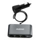 4. Dudao car charger 2x USB / 3x cigarette lighter splitter black (R1Pro black)