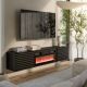 3. TULA TV cabinet 183x35x37 black matt + black fireplace