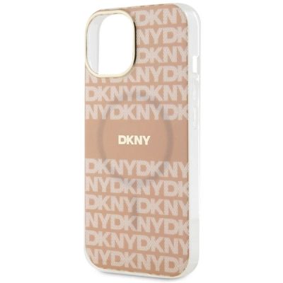 6. DKNY IML Mono & Stripe MagSafe case for iPhone 15 / 14 / 13 - pink