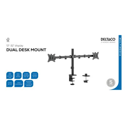 9. Deltaco ARM-0300-B TV Mount 81.3 cm (32") Black