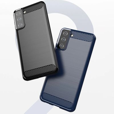 7. Carbon Case Flexible Cover TPU Case for Samsung Galaxy S21+ 5G (S21 Plus 5G) black