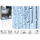 18. CHRISTMAS TREE LIGHTS OUTDOOR LIGHT CURTAIN 180 LED CONTROLLER TIMER COOL WHITE TRANSPARENT CABLE