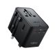 Acefast Z8 GaN 45W Travel Adapter 3x USB-C + 2x USB-A Travel Wall Charger with 2500W AC Socket - Black