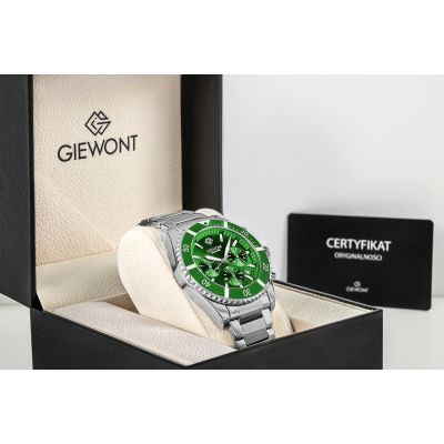 7. Men's Watch Giewont Chronograph Sapphire Silver Green GW3970-B8