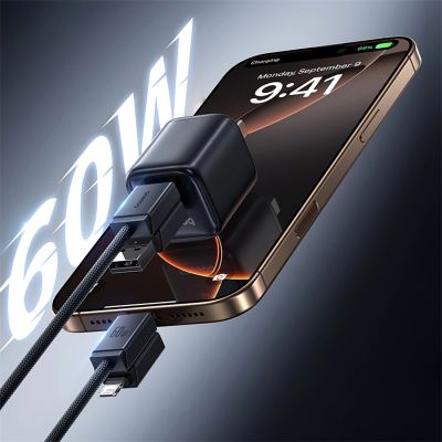 3. Baseus Versatile 60W USB-C - USB-C Cable with USB-A and Lightning Adapters 0.6 m - Black