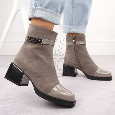 6. D&amp;A S.Barski ankle boots with decorative heel Premium Collection W MR880-018 OLI269C