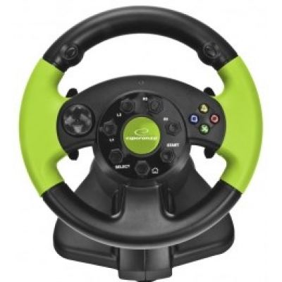 6. Esperanza EG104 steering wheel (PC, Xbox 360; black and green)