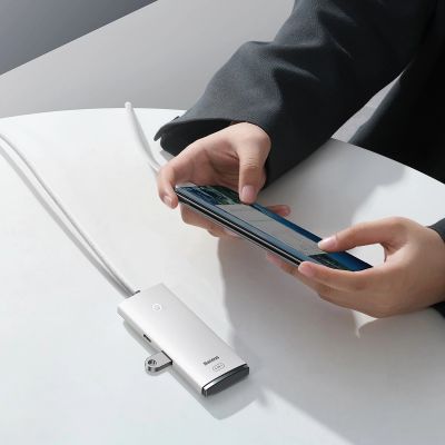 10. Baseus Lite Series HUB adapter USB Type C - 4x USB 3.0 2m white (WKQX030502)