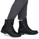 12. Rieker 74853-00 Waterproof Black Leather Ankle Boots for Women