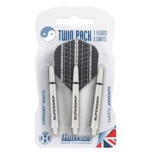 Harrows Twin Pack Supergrip shafts + Supergrip flights (white)