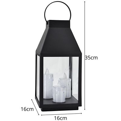 5. LED LANTERN 35CM 3 CANDLES SASKA GIFT & DECOR