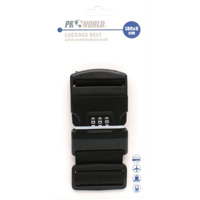 5. UNIVERSAL SECURITY STRAP FOR SUITCASE 180x5CM WITH PROWORLD CODE, BLACK