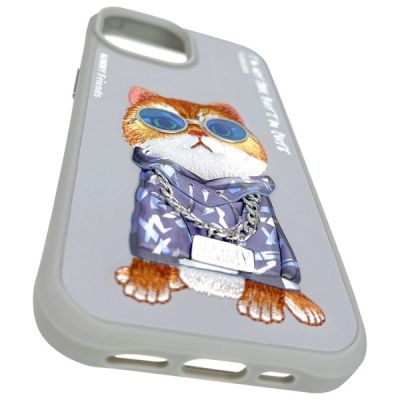 9. Nimmy Glasses Cool Cat iPhone 15 Case - Gray