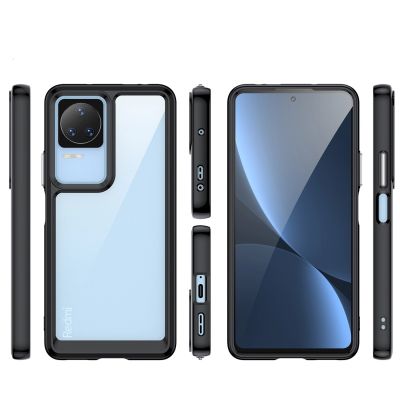 7. Outer Space Case for Xiaomi Poco F4 5G cover with a flexible frame blue