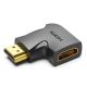 HDMI Adapter Vention 270 Degree Male to Female Vertical Flat Black