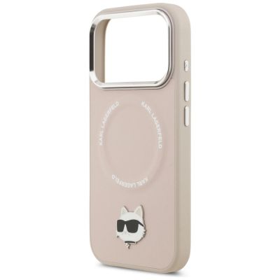 6. Karl Lagerfeld Choupette Pin MagSafe Case for iPhone 17 Pro Max - Pink