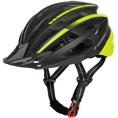 Wozinsky MTB Bike Helmet with Removable Visor and Rear USB Light L - Black and Yellow