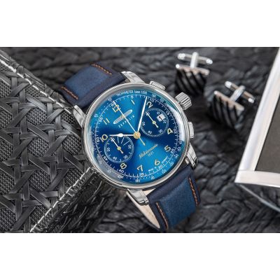 5. Men's ZEPPELIN Mediterranee Chronograph Watch 9670-3 + BOX