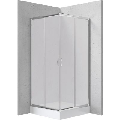 Square shower cabin with shower tray 80x80 cm