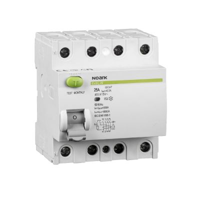 NOARK differential switch, Icn=6kA, 4-pole, In=63A, I?n=100mA, type A