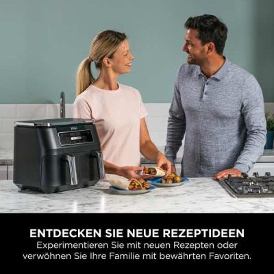 2. Ninja AF200EU Deep Fryer Double 7.6L Autonomous 2400W Hot Air Fryer Black