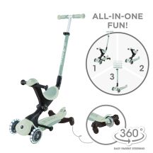 Three-wheeled scooter with a ride-on seat GO•UP DELUXE LIGHTS ECOLOGIC 360 (697-505)