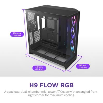 10. NZXT H9 FLOW RGB+ MIDI TOWER CASE WITH WINDOW BLACK