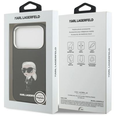 8. Karl Lagerfeld IML Aquarelle Karl & Logo MagSafe Case for iPhone 17 Pro - Black